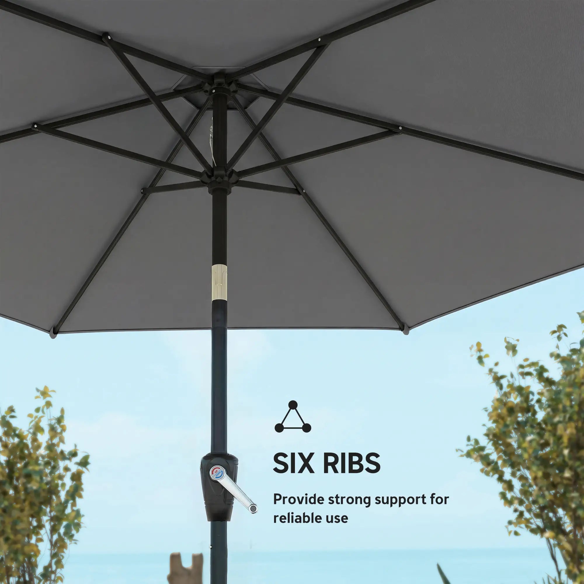 9FT Patio Umbrella, Outdoor Tilt Crank UV Protection Sun Umbrellas at Gallery Canada