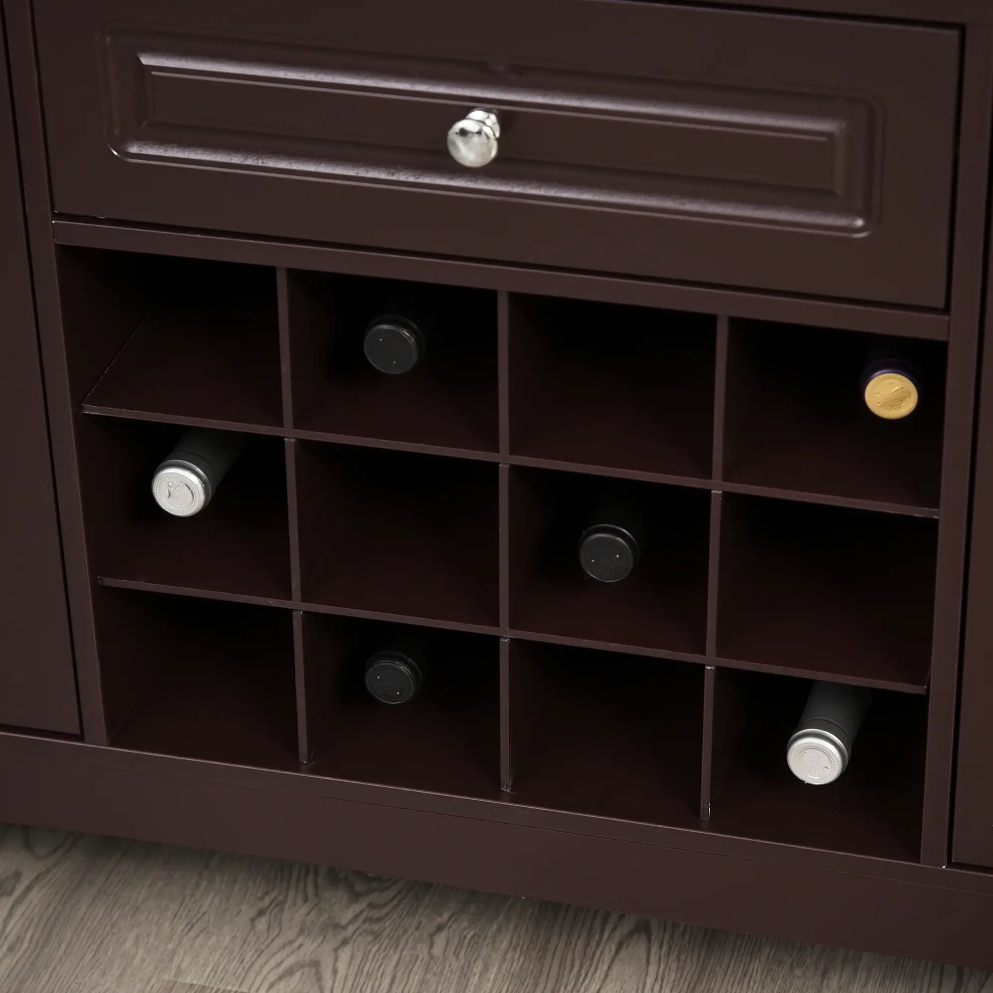 Modern Kitchen Buffet Cabinet, Drawer, 12-Bottle Wine Rack, Espresso Bar Cabinets at Gallery Canada