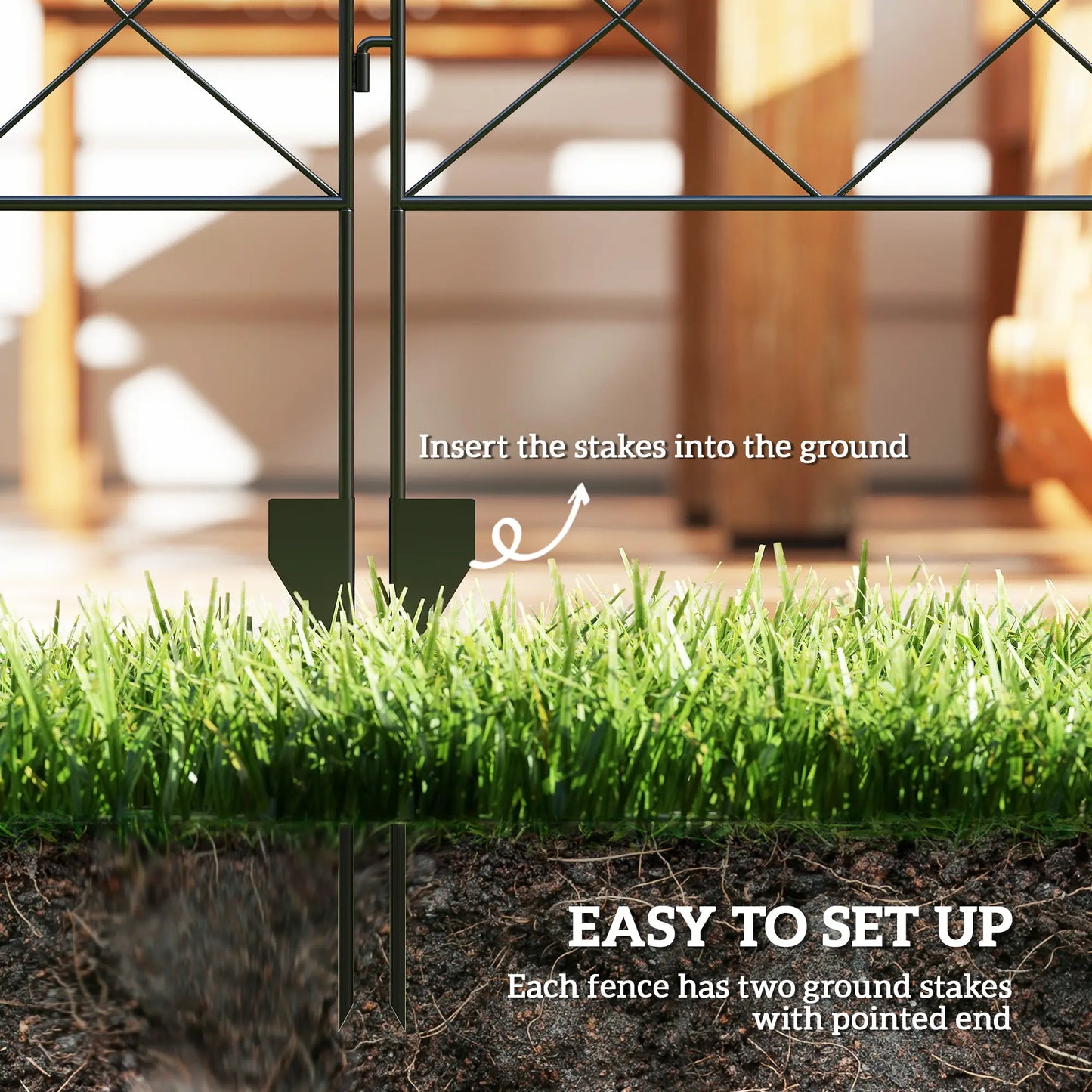 4 Pack Garden Fencing, Decorative Fence Panels, Animal Barrier, Flower Edging, Circle, Black Garden Fences at Gallery Canada