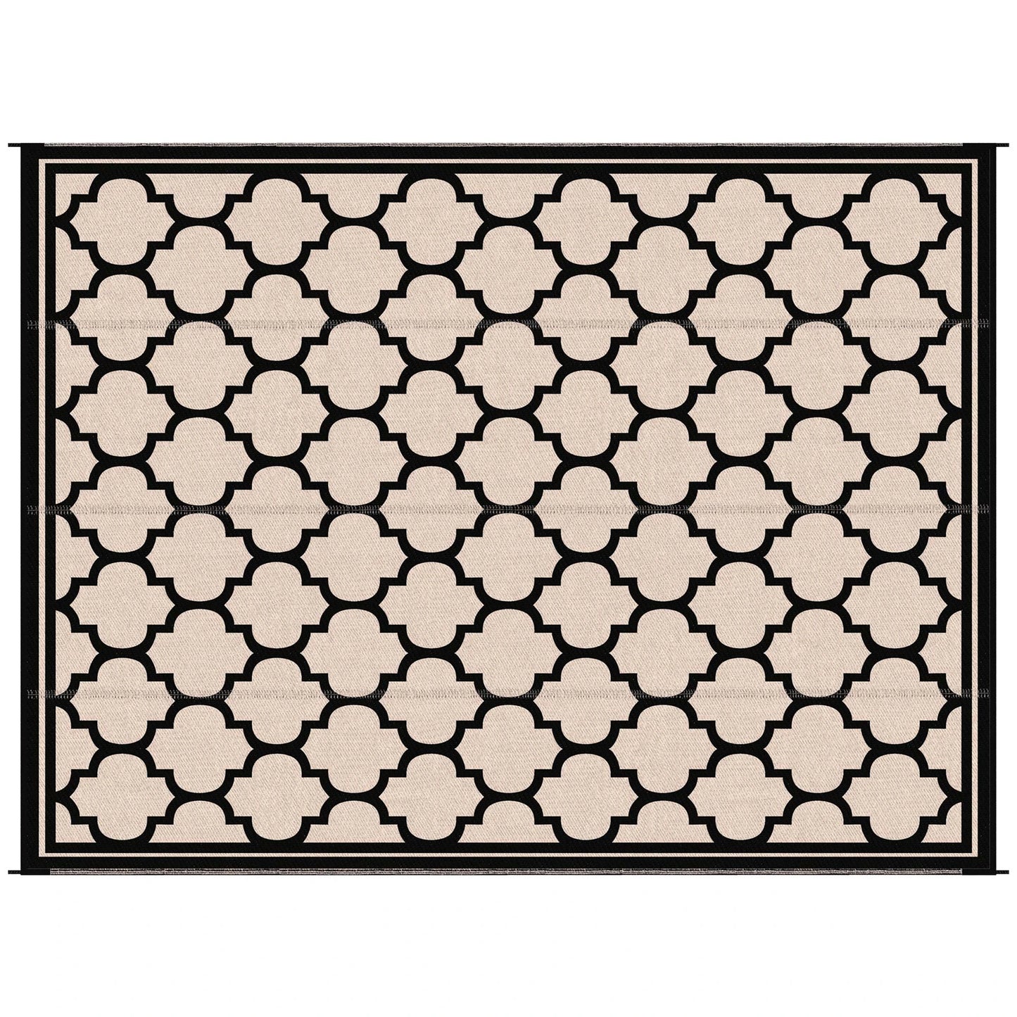9'x12' Reversible Outdoor RV Rug, Patio Mat, Black Outdoor Reversible Rugs Black, Beige at Gallery Canada