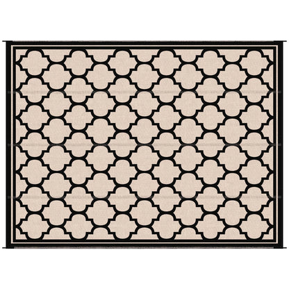 9'x12' Reversible Outdoor RV Rug, Patio Mat, Black Outdoor Reversible Rugs Black, Beige at Gallery Canada