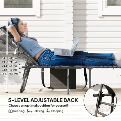 Folding Lounge Chair, Adjustable Back, Side Table, Headrest, Black Lounger Chairs at Gallery Canada