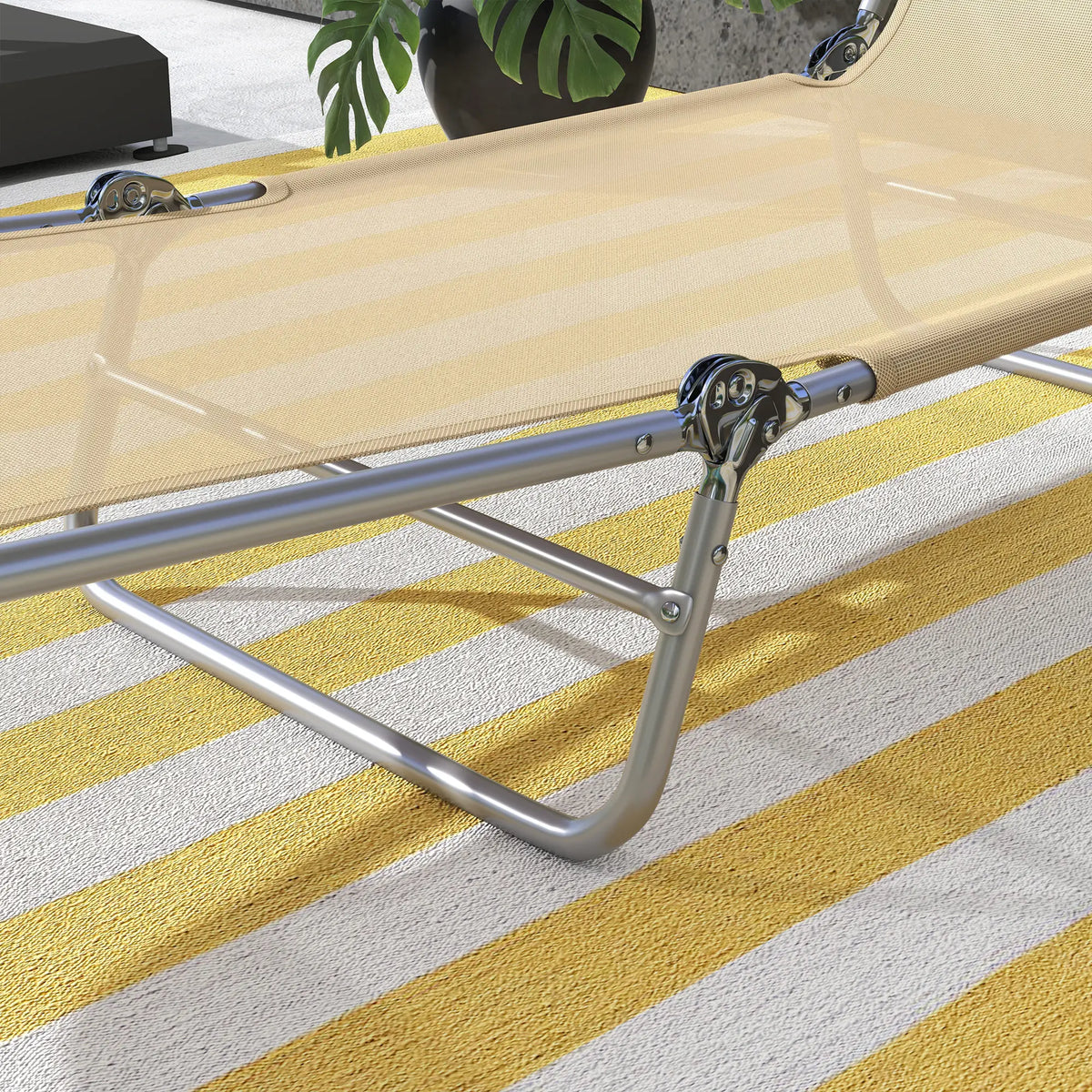 Ensemble de chaises longues pliantes pour extérieur, 2 chaises de bronzage inclinables, dossier réglable en 5 positions, marron