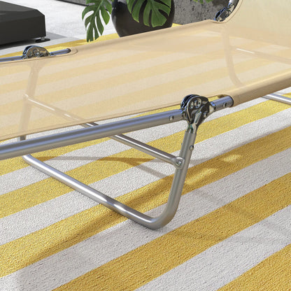 Ensemble de chaises longues pliantes pour extérieur, 2 chaises de bronzage inclinables, dossier réglable en 5 positions, marron