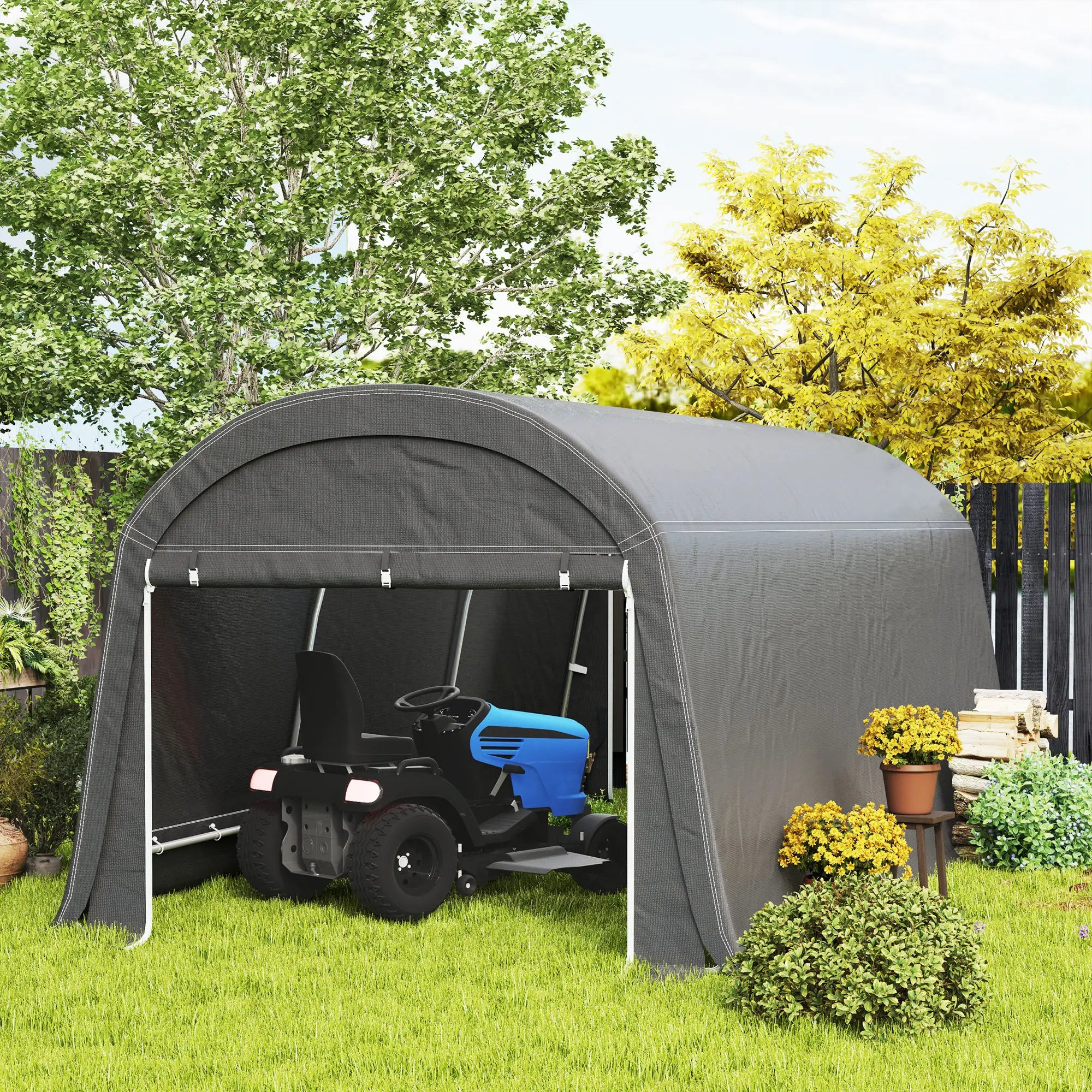 10' x 20' Portable Shed, Motorcycle Bike Tent, Dark Grey Car Shelters at Gallery Canada