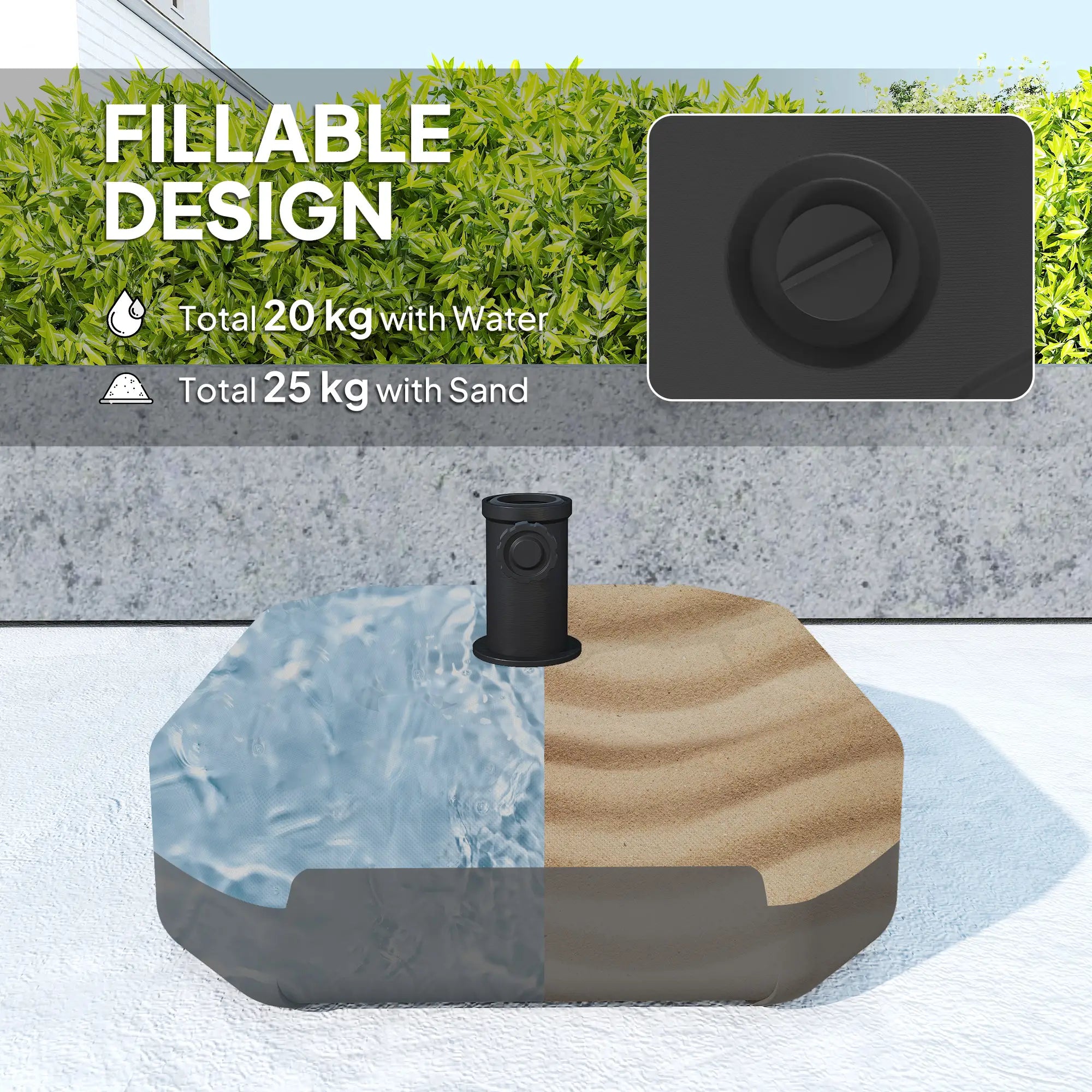 Square Patio Umbrella Base, 17.7