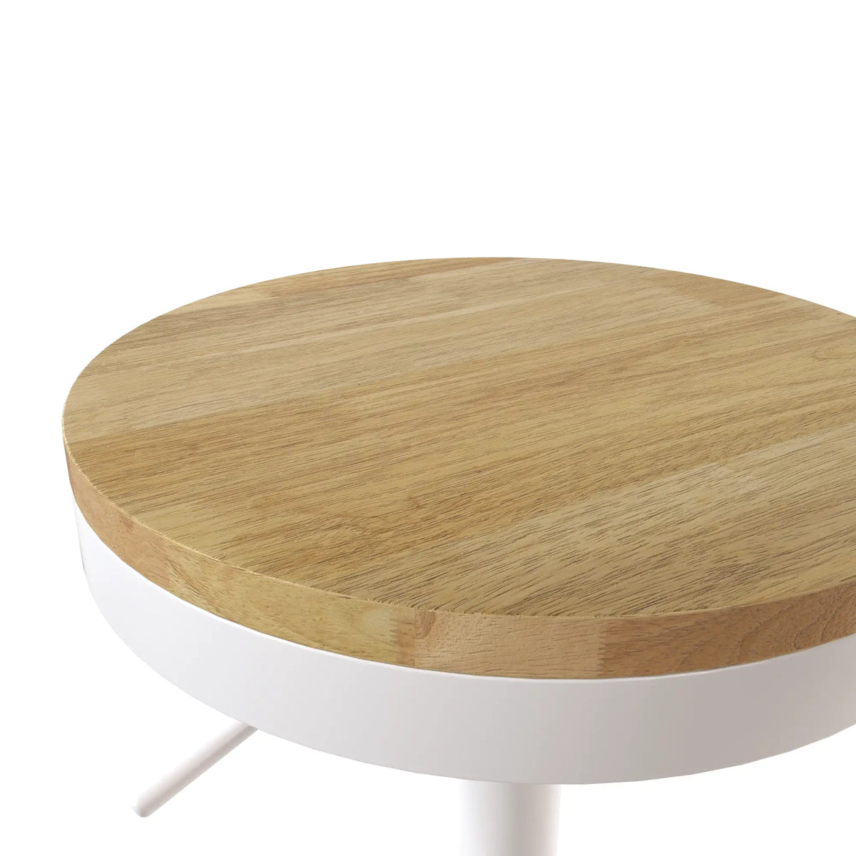 Swivel Bar Stools Set of 2, Adjustable Height, Natural Wood, White Bar Stools at Gallery Canada