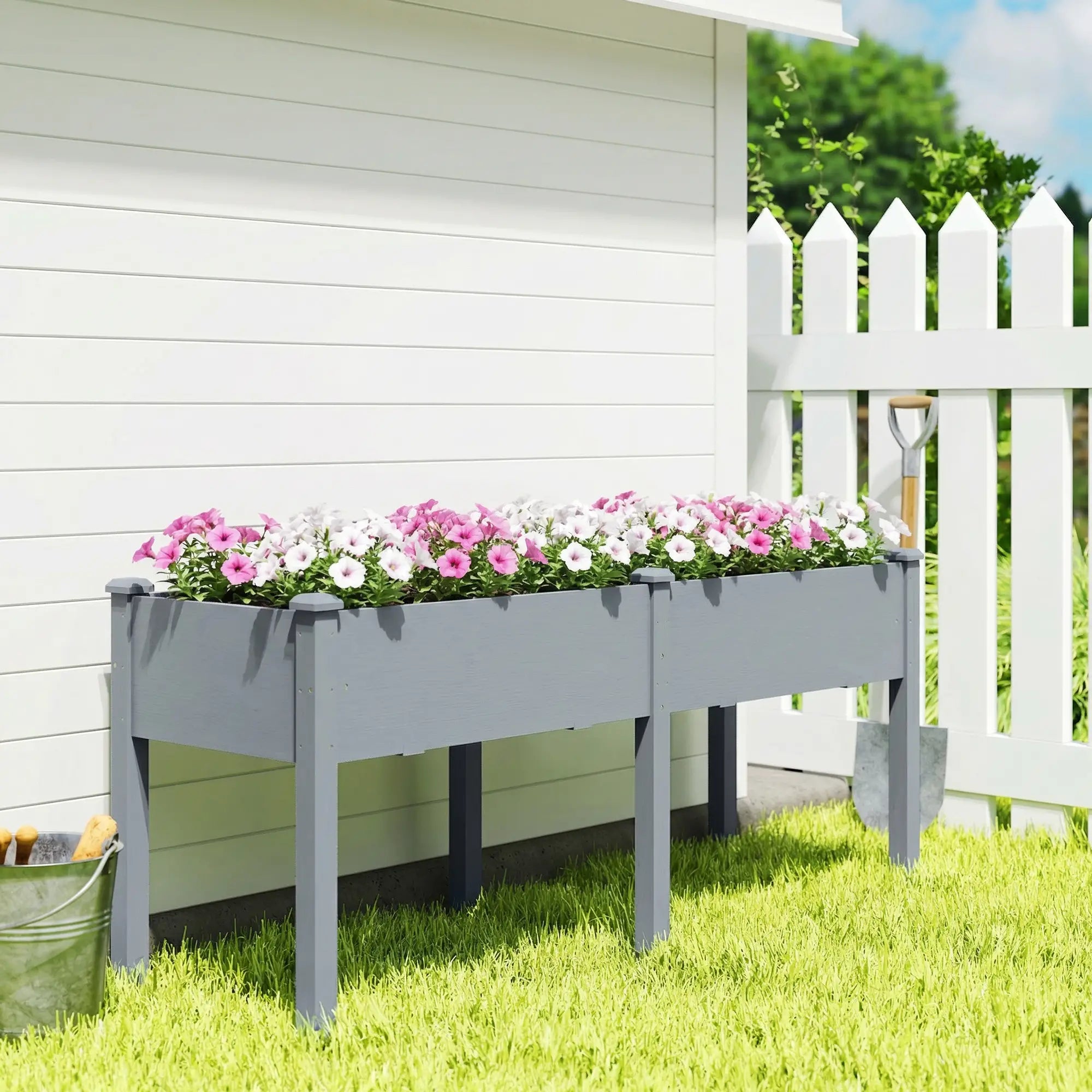 Wooden Raised Garden Bed With Legs, 72