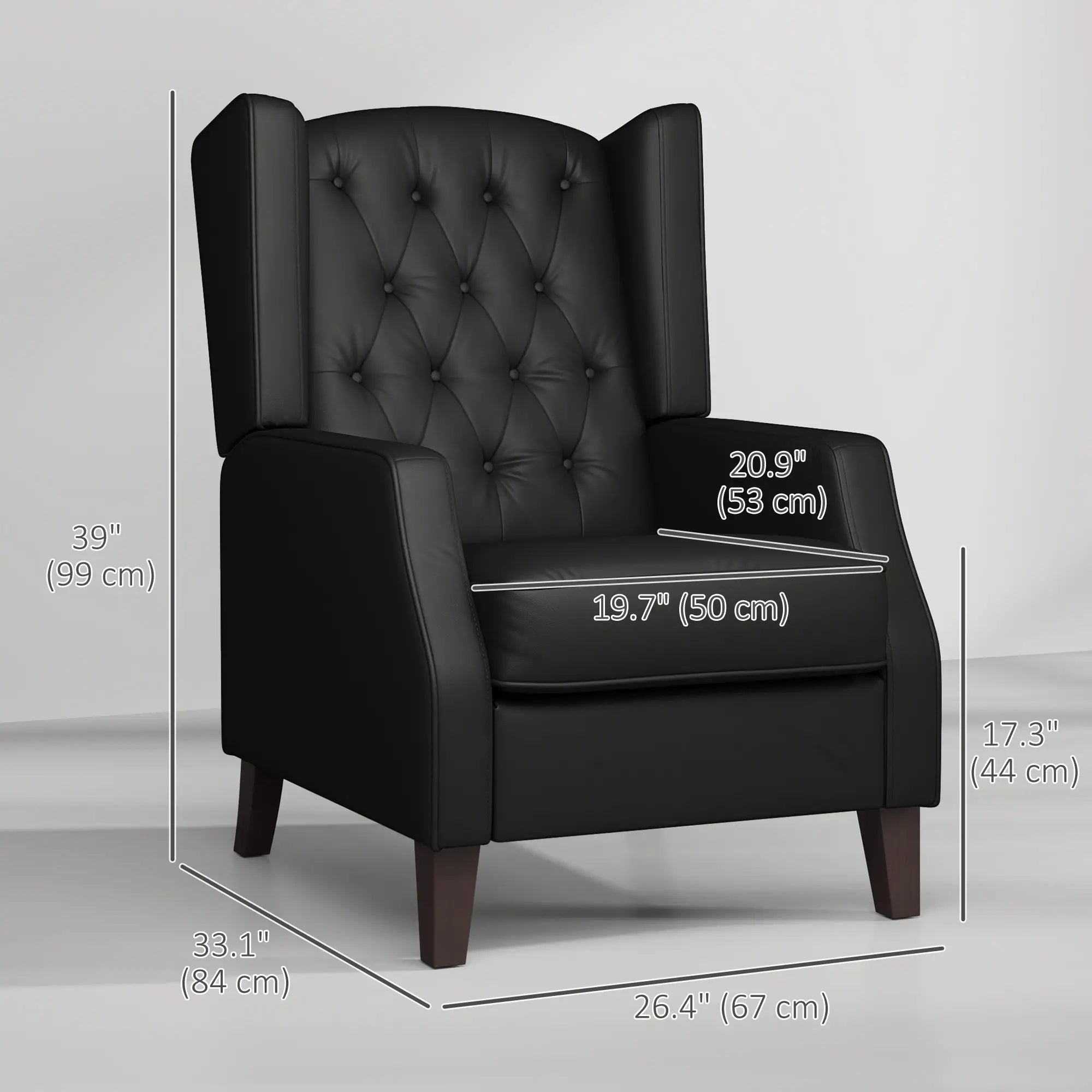 Faux Leather Armchair, Modern Accent Chair, Thick Padding, Black Accent Chairs at Gallery Canada