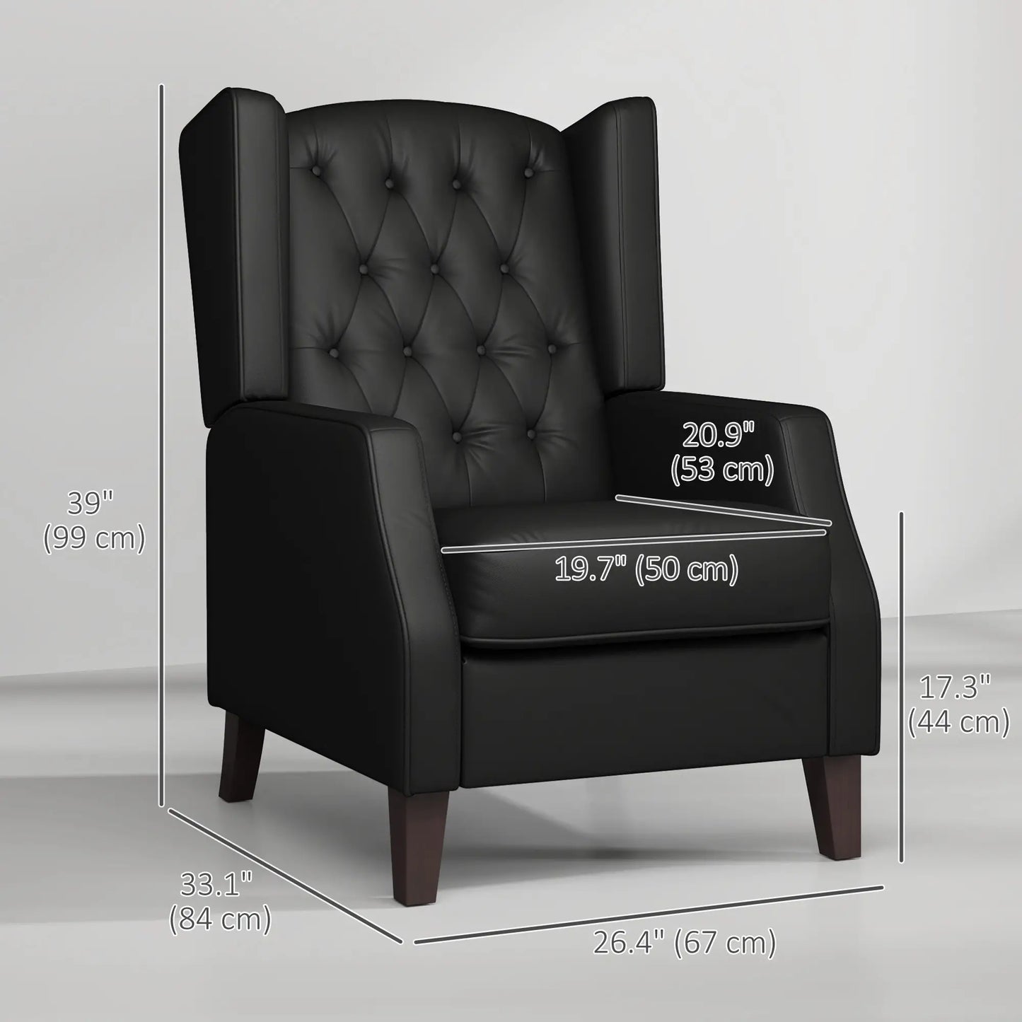 Faux Leather Armchair, Modern Accent Chair, Thick Padding, Black Accent Chairs at Gallery Canada