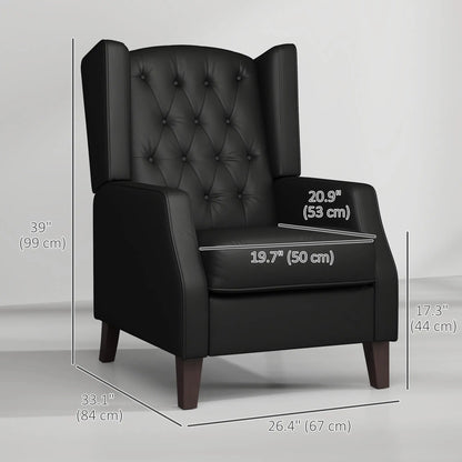 Faux Leather Armchair, Modern Accent Chair, Thick Padding, Black Accent Chairs at Gallery Canada