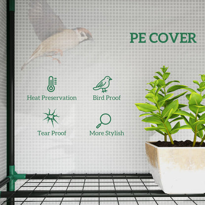 Lean-To Greenhouse, 3 Tier Shelves, 3 Roll-Up Doors, White Greenhouses at Gallery Canada