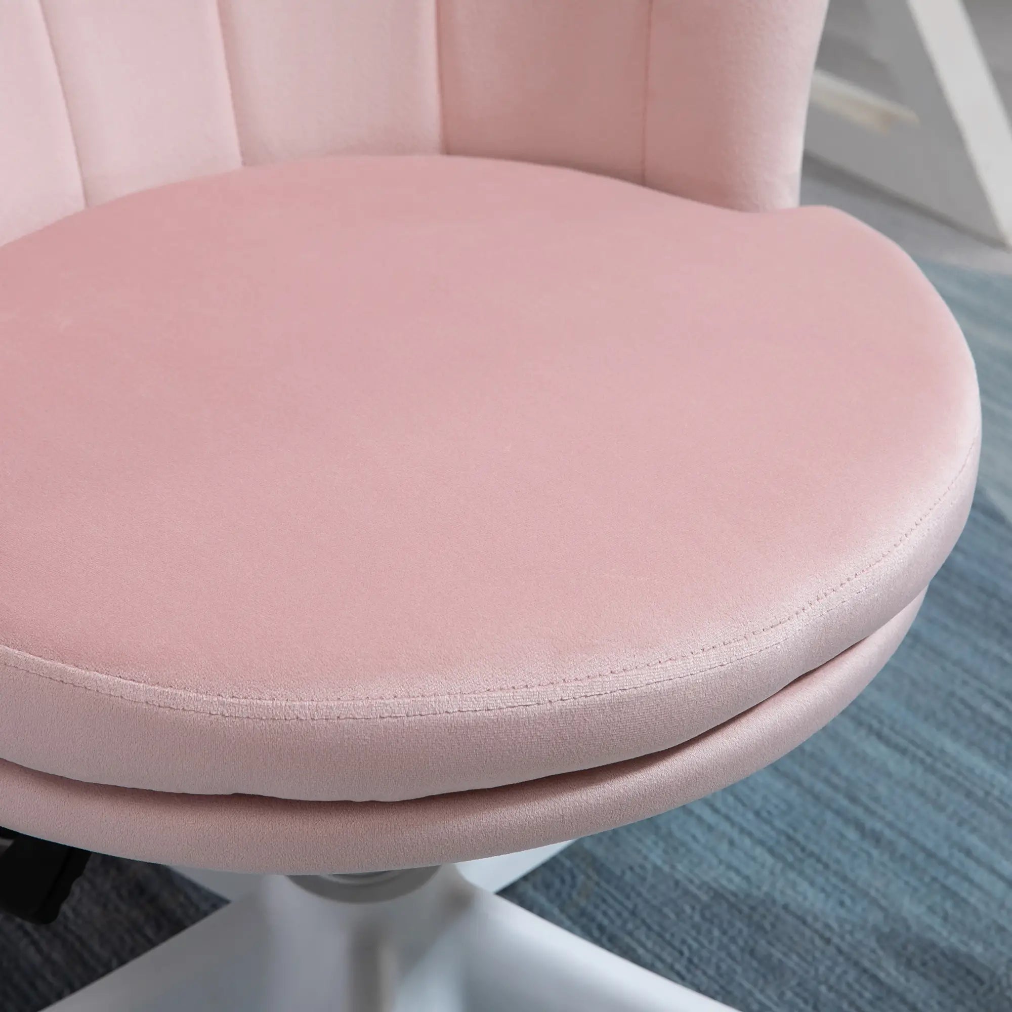Adjustable Height Study Chair, Mid Back Velvet, Swivel Wheels, Pink Task Chairs at Gallery Canada
