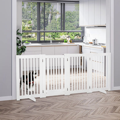 Wooden Pet Gate, Foldable Dog Barrier, Z Shape 4 Panel Houses, Kennels & Pens at Gallery Canada