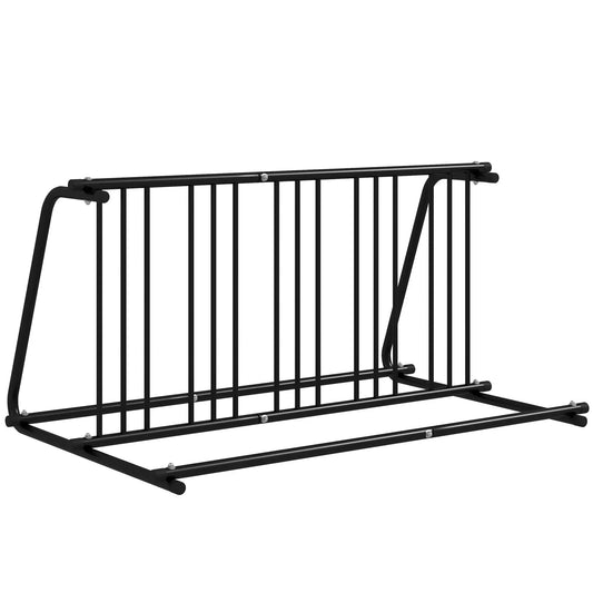 Steel Bike Rack, 61", 6-Bike Capacity, Dual-Side, for Garages Streets Bike Parking Stands Black at Gallery Canada