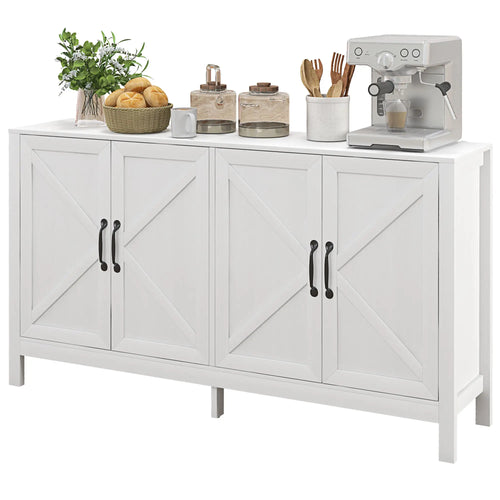 Sideboard Buffet, Storage Cabinet, TV Stand for 65 Inches, White