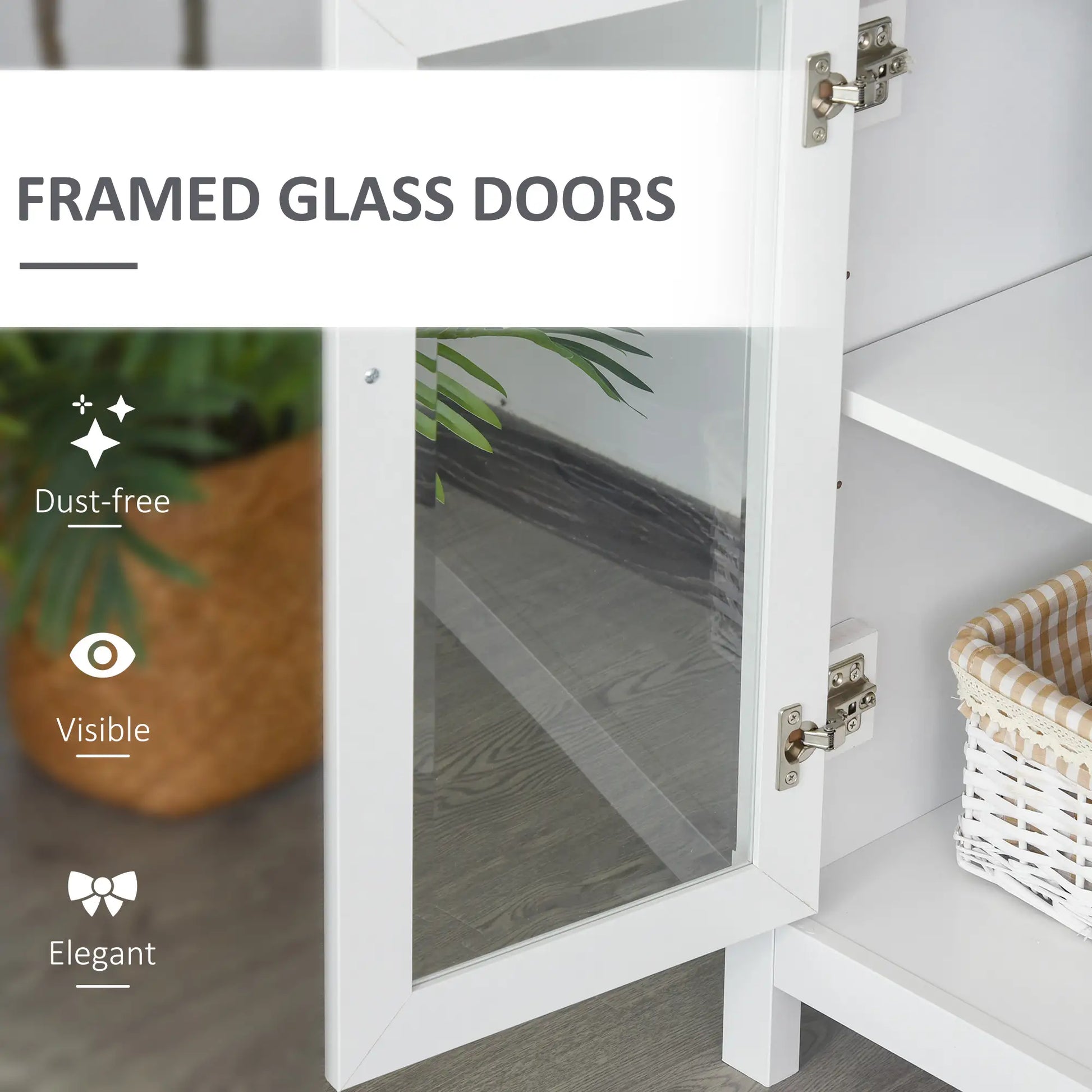 Multifunctional Storage Cabinet, Adjustable Shelves, White White Bookshelves at Gallery Canada