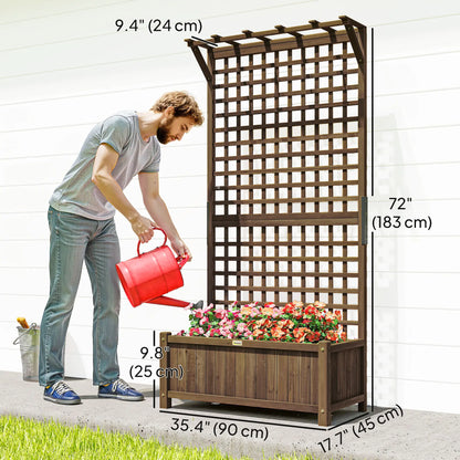 Wood Planter With Trellis, Raised Garden Bed, Privacy Screen Wooden Planter Boxes at Gallery Canada