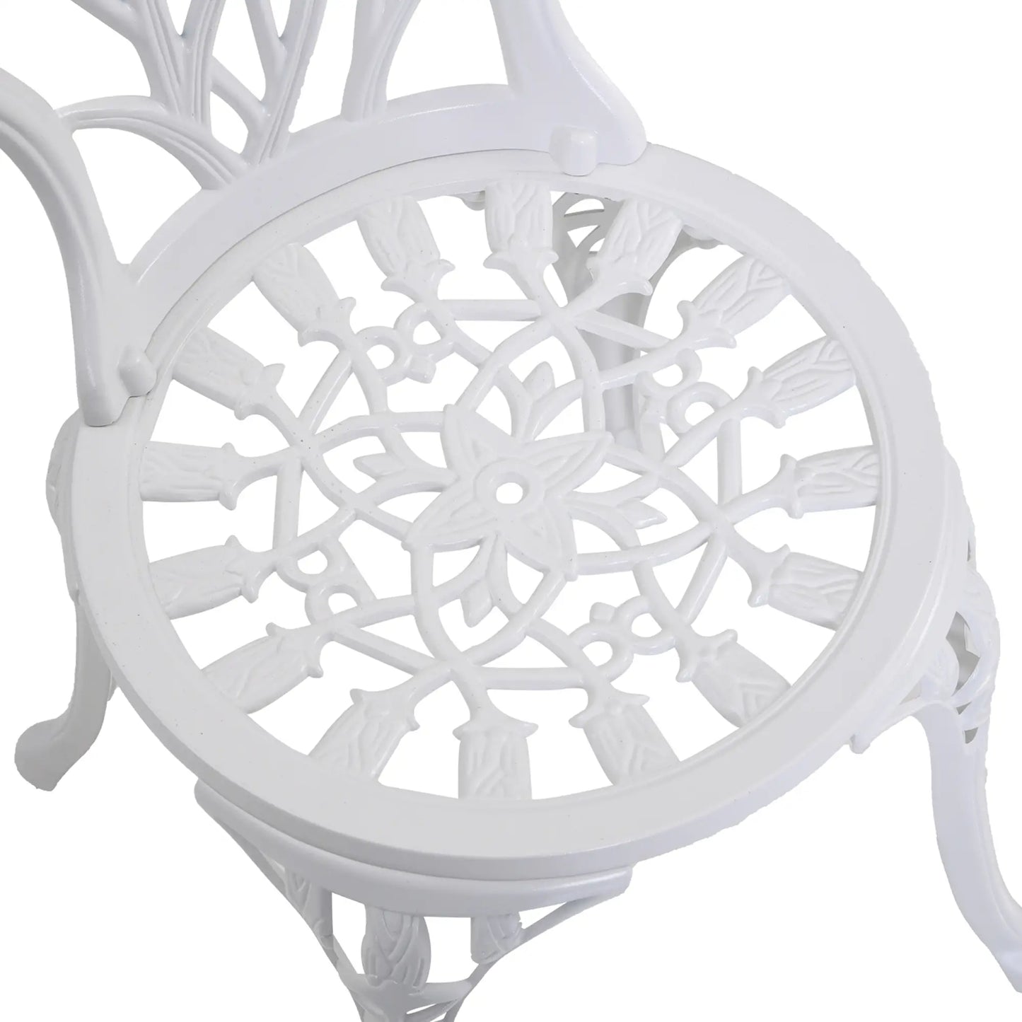 3 Pc Patio Bistro Set, Outdoor Cast Aluminum Table and Chairs, White Bistro Sets at Gallery Canada