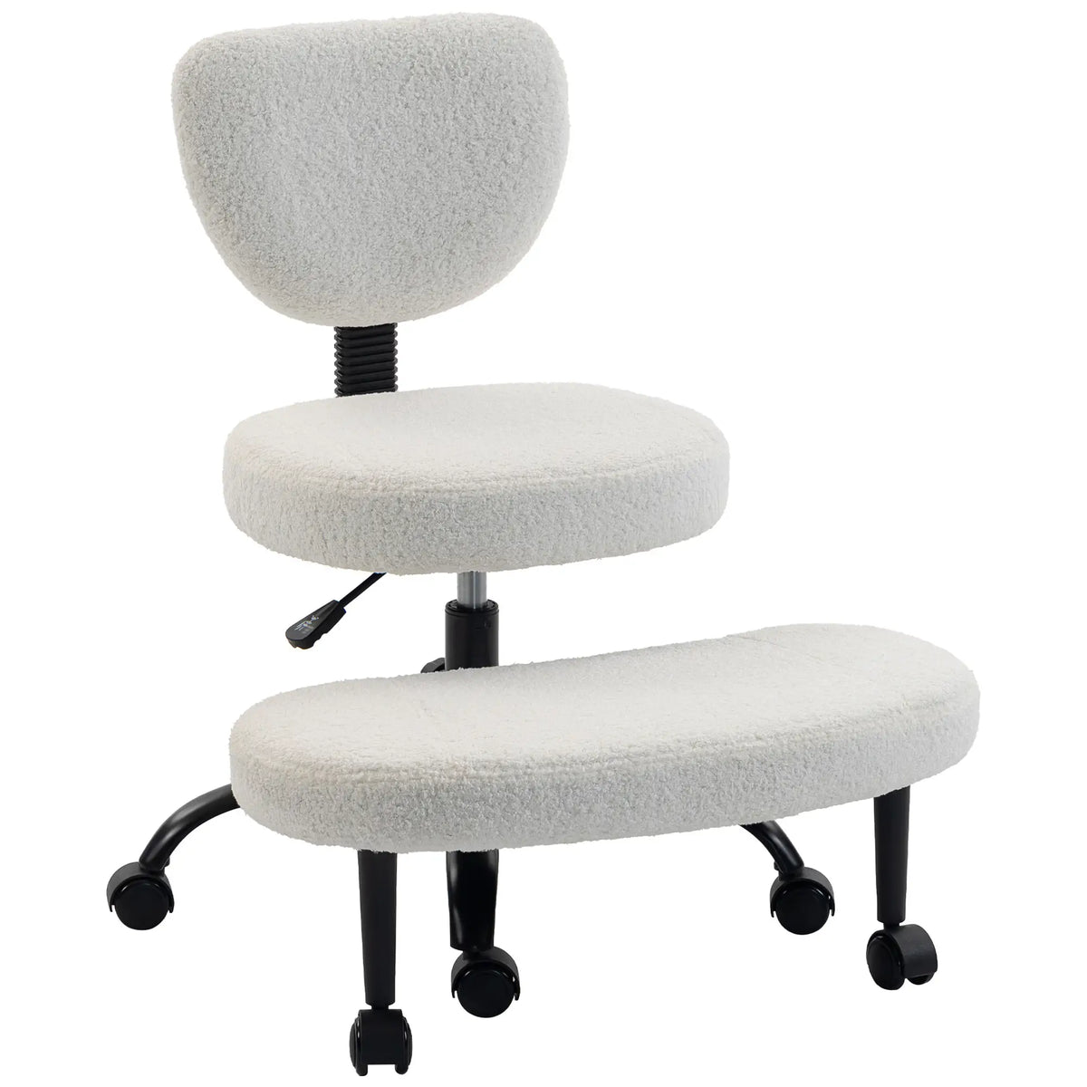 Ergonomic Cross Legged Office Chair, 360 Swivel, Cream