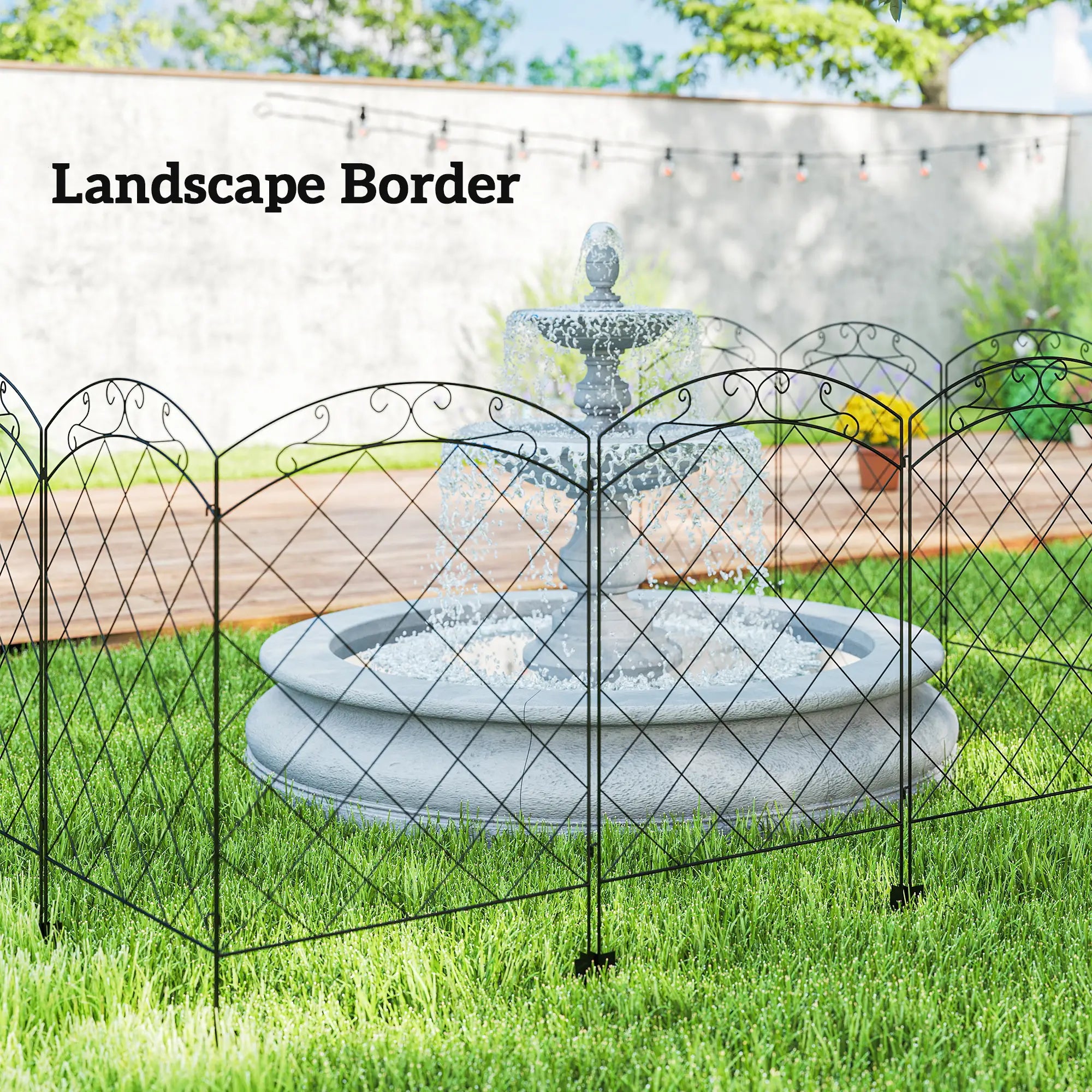 4 Pack Garden Fencing for Yard, Decorative Fence Panels as Animal Barrier and Flower Edging, Circle, Black Garden Fences at Gallery Canada