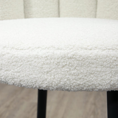 Faux Cashmere Bar Stools, Set of 2, Counter Height, 20.5"x19.7"x36.6", Cream Bar Stools at Gallery Canada