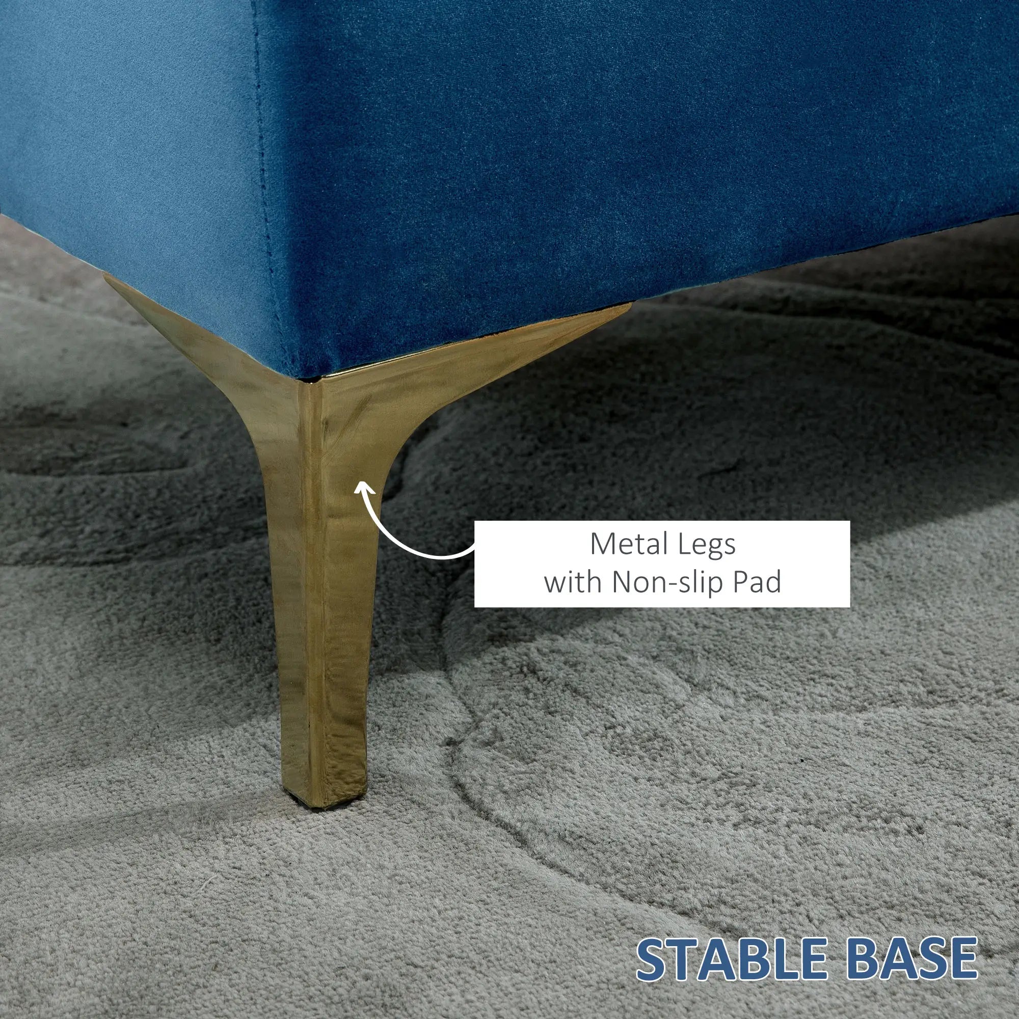 Upholstered End of Bed Bench, Button Tufted, 36 Inches, Blue Storage Ottomans & Benches at Gallery Canada