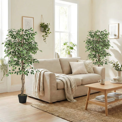 5.3 FT Artificial Ficus Tree With Pot, Indoor Home Office Decor Artificial Trees at Gallery Canada