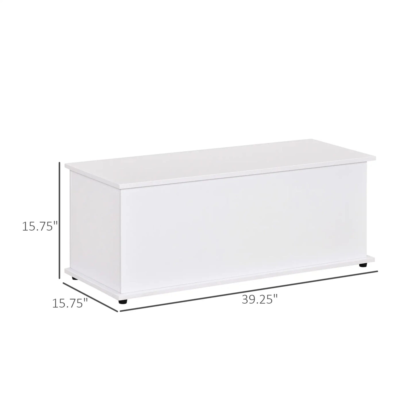 39.5" Storage Chest, 2 Safety Hinges, Flip-Top Lid, White Storage Cabinets at Gallery Canada