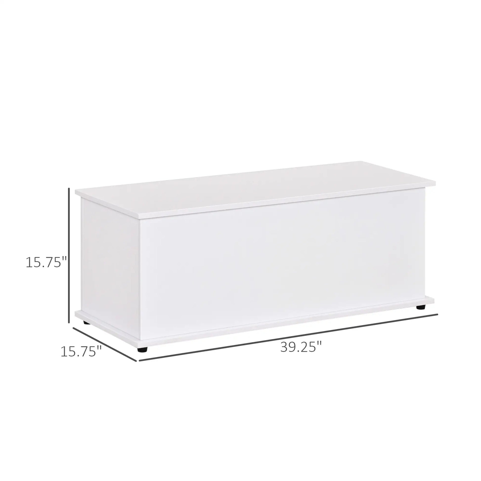 39.5" Storage Chest, 2 Safety Hinges, Flip-Top Lid, White Storage Cabinets at Gallery Canada