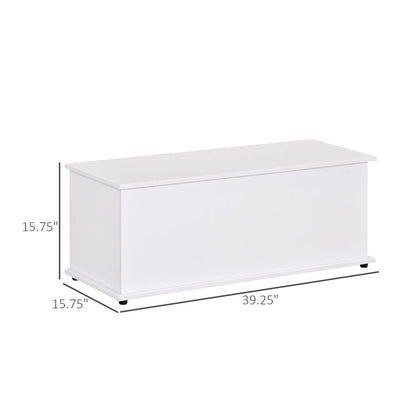 39.5" Storage Chest, 2 Safety Hinges, Flip-Top Lid, White Storage Cabinets at Gallery Canada