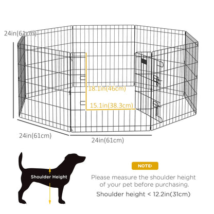 24inch Foldable Metal Pet Playpen, Dog Kennel Cage, 8 Panel Houses, Kennels & Pens at Gallery Canada