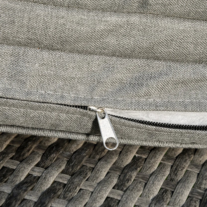 Adjustable Wicker Chaise Lounge Chair with Cushion, Wheels, Grey Chaise Loungers at Gallery Canada