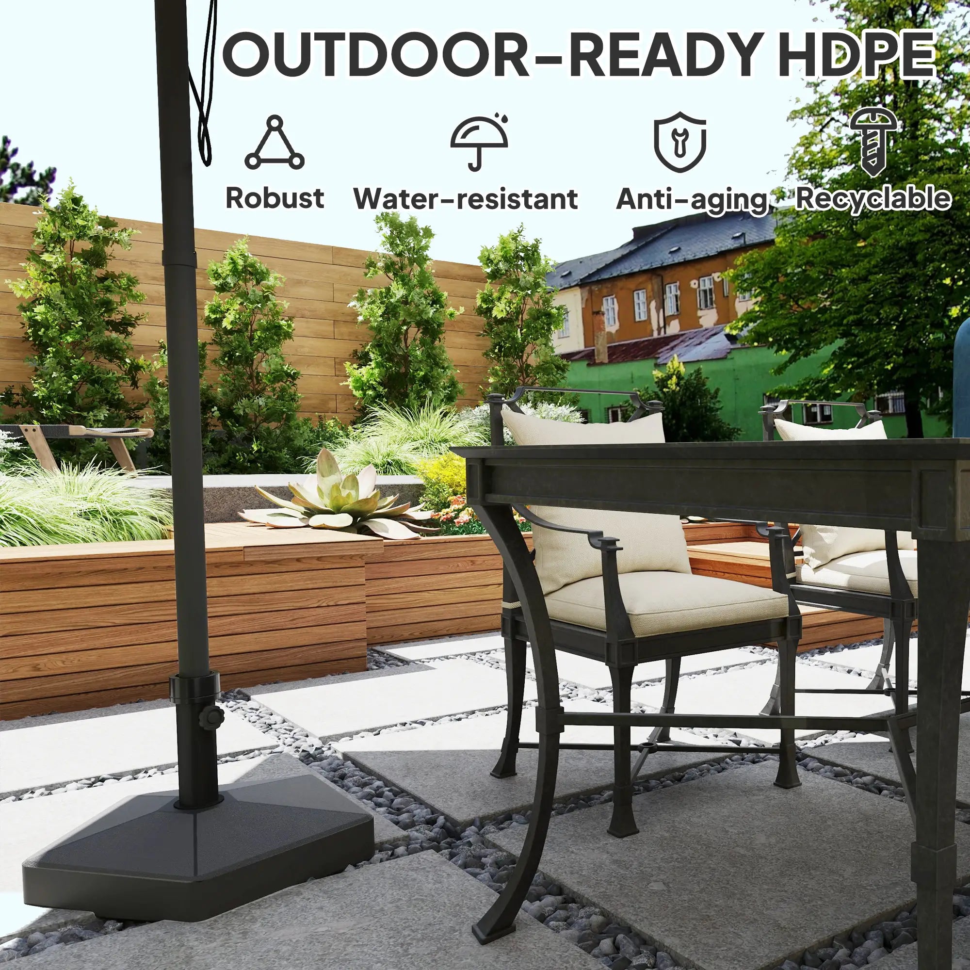 Heavy Duty Outdoor Umbrella Stand Base, Black Umbrella Bases at Gallery Canada