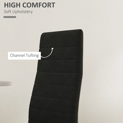 Modern Dining Chairs, Set of 4, High Back Upholstery, Metal Legs, Black Dining Chairs at Gallery Canada