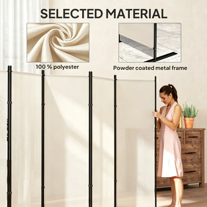 6 Ft Folding Room Divider, Portable Privacy Screen, Beige Room Dividers at Gallery Canada