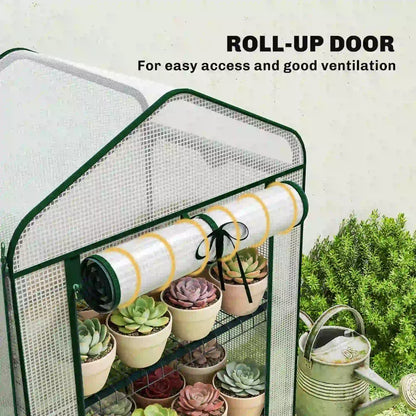 Mini Greenhouse With Screen Roof, 27.6" x 19.7" x 50", White Portable Greenhouses at Gallery Canada