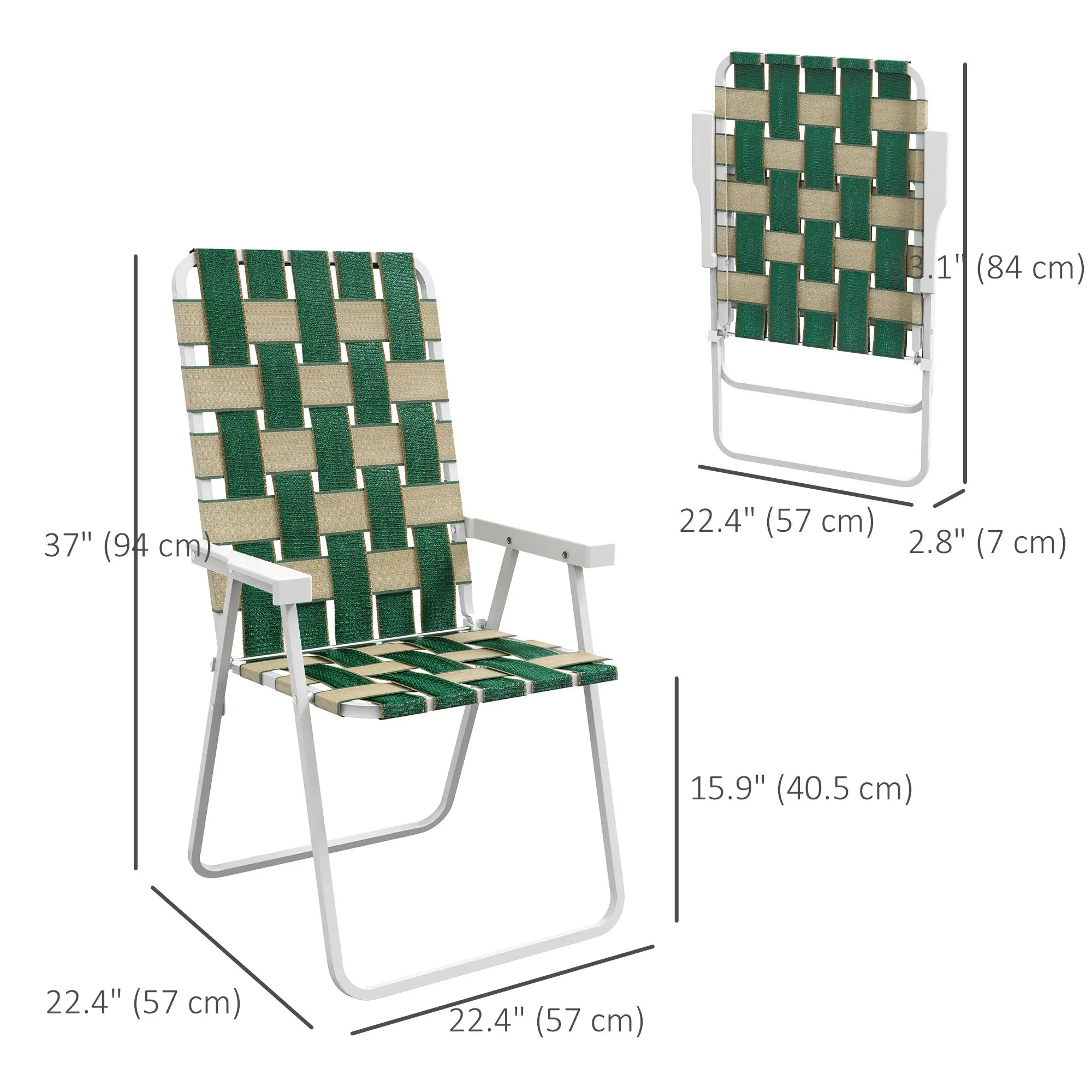 Folding Patio Chairs, Portable Set With Armrests, Green Patio Chairs at Gallery Canada
