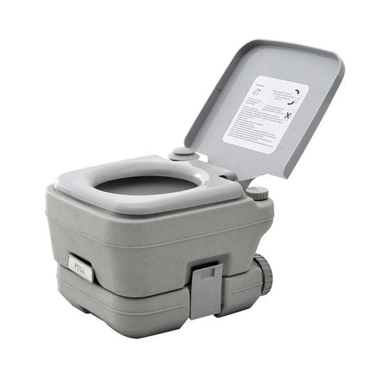 Portable Travel Toilet, Flushable Tank, Camping, Boating, 2.6 Gallon (10L) Camping Toilets Grey at Gallery Canada