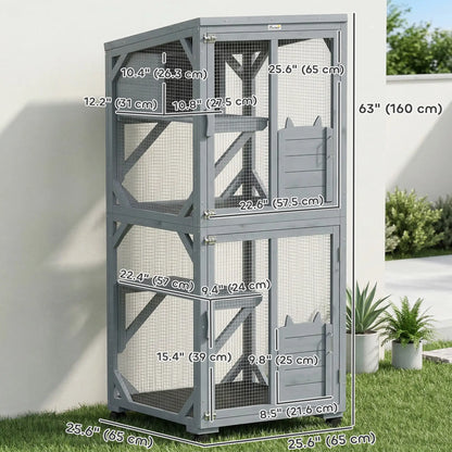 Movable Catio With Resting Box, 3 Jumping Platforms, Waterproof Roof Outdoor Cat Enclosures at Gallery Canada