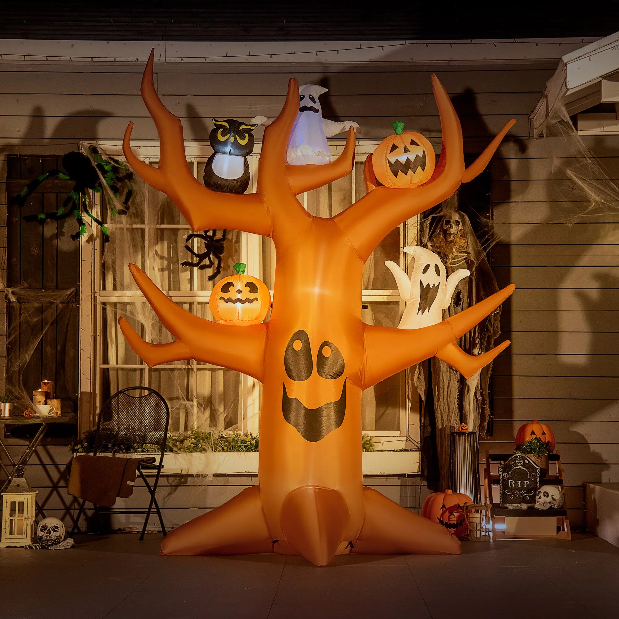 9ft Inflatable Halloween Haunted Tree, Pumpkins, Ghosts, Cat, LED Yard Display Halloween Decorations at Gallery Canada
