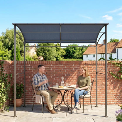7' x 5' BBQ Grill Gazebo Tent, Steel Frame, Grey BBQ Grill Gazebos at Gallery Canada