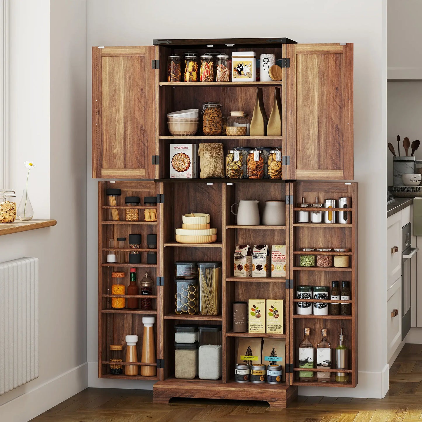 64 Inch Tall Kitchen Pantry Cabinet, Wood Grain, Brown Kitchen Pantry Cabinets at Gallery Canada