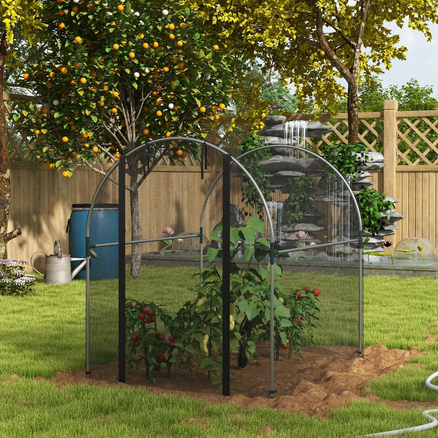 4.9' x 3.9' Crop Cage, Zipper Roll-Up Door, Mesh Plant Protection Tent Greenhouses at Gallery Canada
