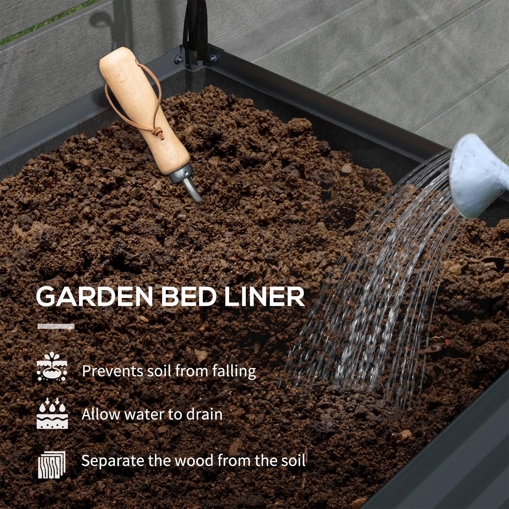 Metal Raised Garden Bed With Cover, With Bottom Shelf And Liner, Dark Grey Elevated Garden Beds at Gallery Canada