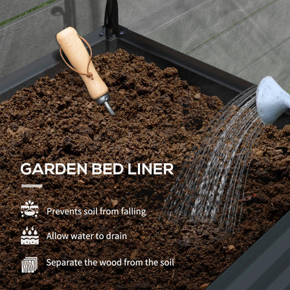 Metal Raised Garden Bed With Cover, With Bottom Shelf And Liner, Dark Grey Elevated Garden Beds at Gallery Canada