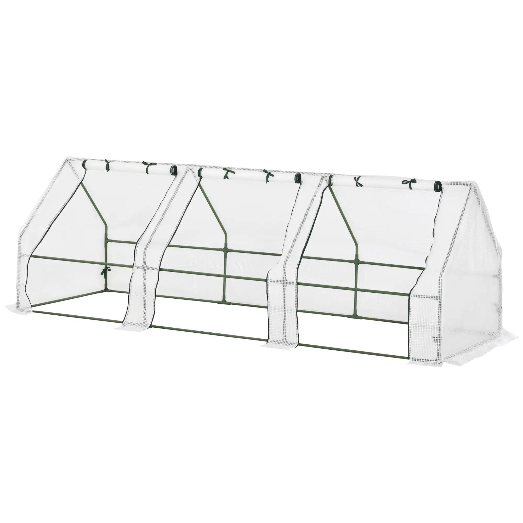 9' x 3' x 3' Mini Greenhouse, Portable with PE Cover, White Mini Greenhouses Translucent White at Gallery Canada