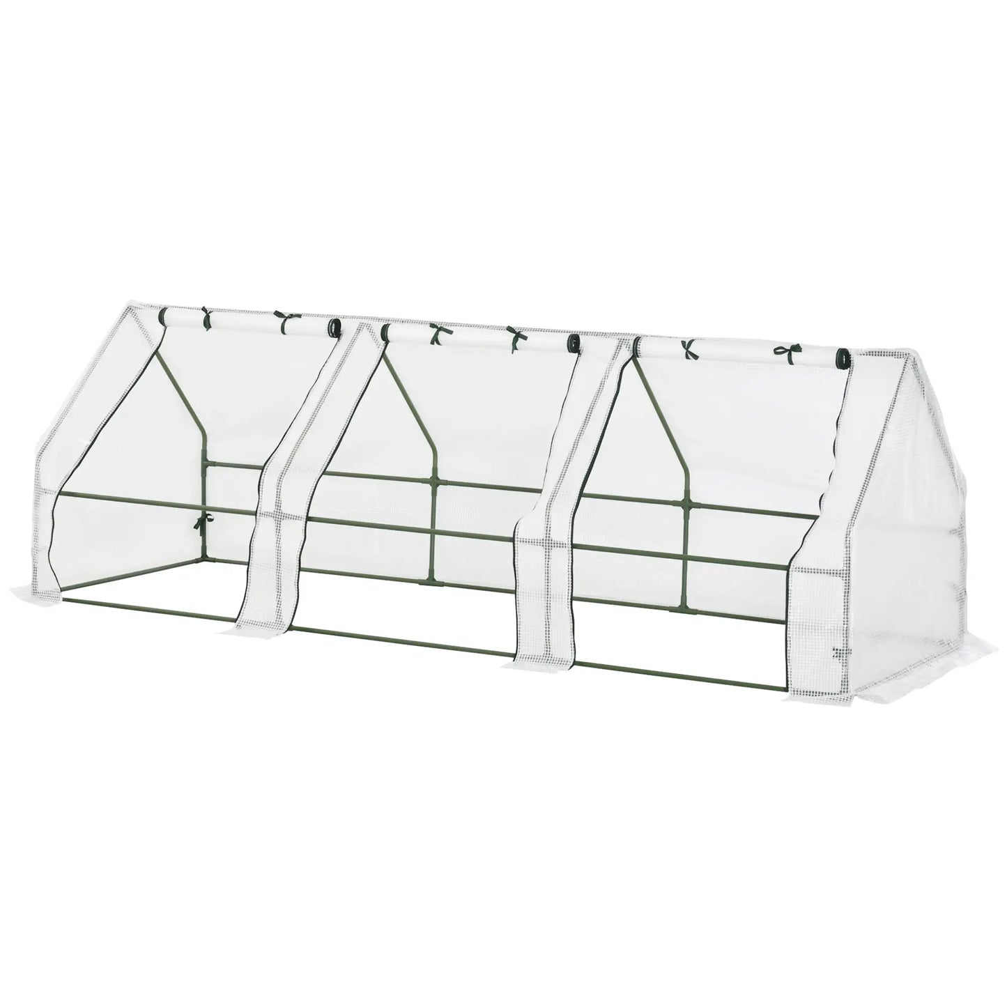 9' x 3' x 3' Mini Greenhouse, Portable with PE Cover, White Mini Greenhouses Translucent White at Gallery Canada