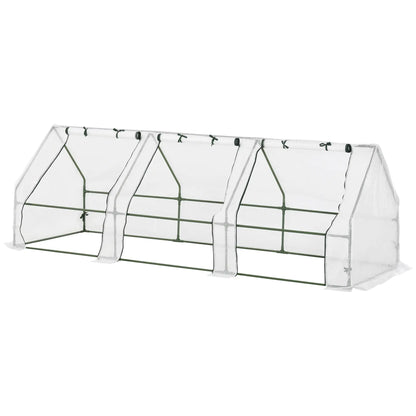 9' x 3' x 3' Mini Greenhouse, Portable with PE Cover, White Mini Greenhouses Translucent White at Gallery Canada