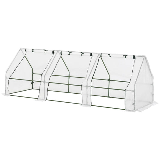 9' x 3' x 3' Mini Greenhouse, Portable with PE Cover, White Mini Greenhouses Translucent White at Gallery Canada